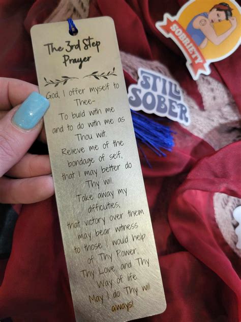 AA 3rd Step Prayer Metal Bookmark - Stainless Steel - Recovery and ...