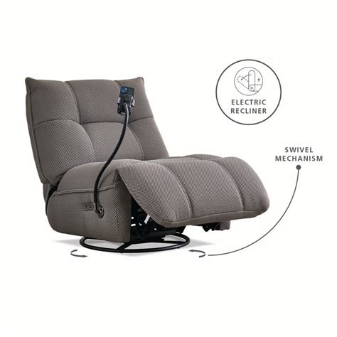 Buy Zeek Fabric 1-Seater Electric Recliner with Mobile Holder - Grey ...