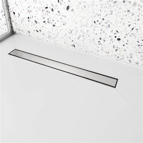 Buy 24 inch Linear Shower Drain with Removable Square Hole Panel by Using Brushed 304 Stainless ...