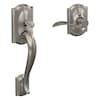 Schlage Camelot Satin Nickel Entry Door Handleset with Accent Lever ...