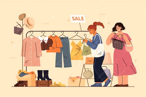 Premium Vector | Hand drawn thrift store illustration