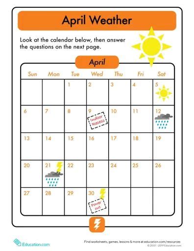 Unit 5 - Calendar Worksheet | Calendar worksheets, Math time, Education.com