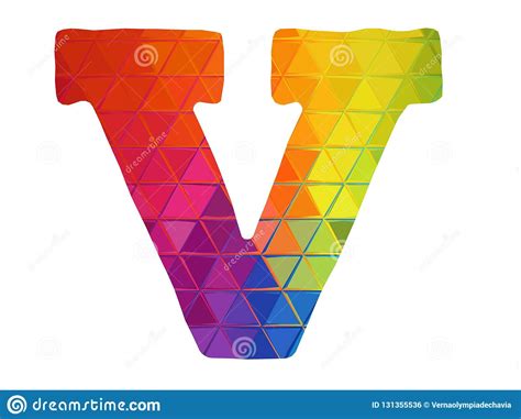 Rainbow Colored Letter V Logo Icon Stock Illustration - Illustration of ...