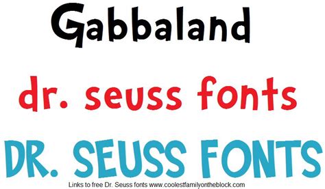 Free Dr. Seuss Fonts (links) | Fun and Dysfunction