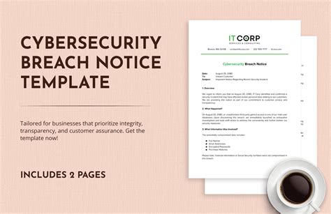 Cybersecurity Breach Notice Template in Word, PDF, Google Docs ...