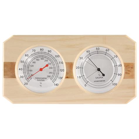 Dyna-Living Sauna Thermometer 2 in 1Wooden Fahrenheit Thermometer ...