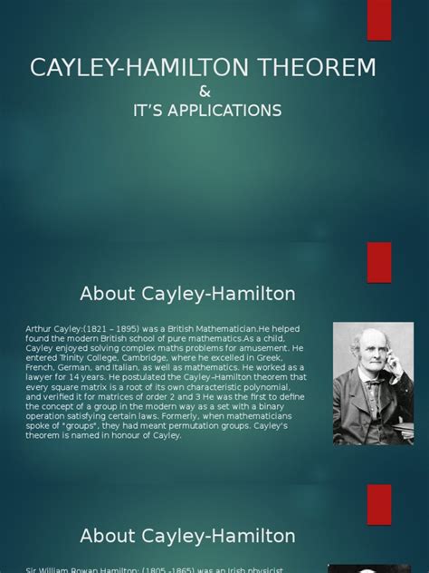 Image result for Cayley-Hamilton Theorem Applications