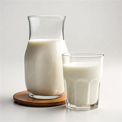 Premium AI Image | a glass of milk next to a half full glass of milk