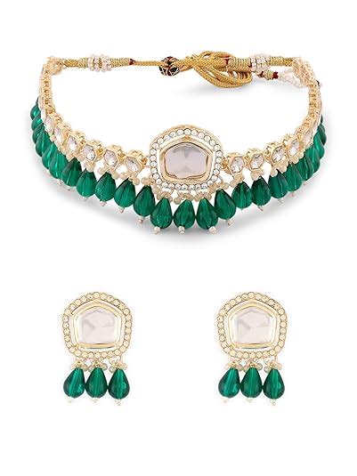 ZAVERI PEARLS Green Austrian Diamonds Artificial Stones & Beads ...