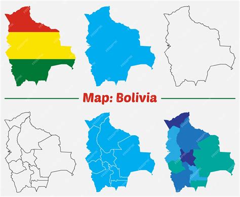 Bolivia map with editable regions and map of bolivia high detailed ...