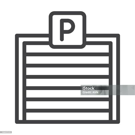 Parking Garage Line Icon Stock Illustration - Download Image Now ...