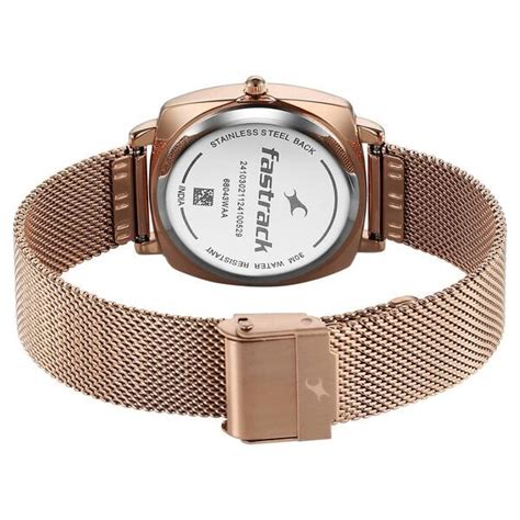 Buy Online Fastrack Stunners X Quartz Analog Rose Gold Dial Stainless ...