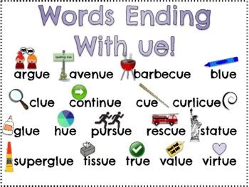 Crossword Puzzle! Words Ending With /ue/! by Everything Phonics | TPT