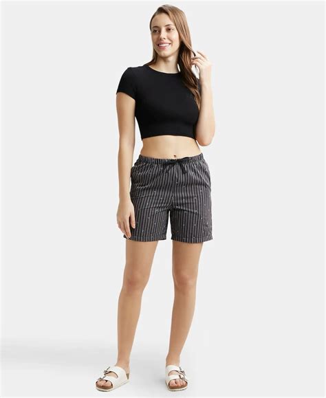 Buy Super Combed Cotton Yarn Dyed Woven Relaxed Fit Striped Shorts with ...