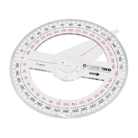 Buy Clear Plastic 10cm 360 Degree Protractor with Swing Arm - Angle ...