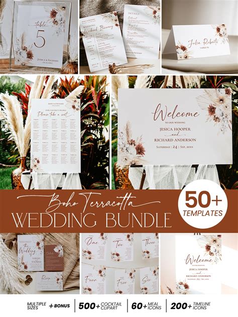 Terracotta Boho Wedding - Amy Design Templates