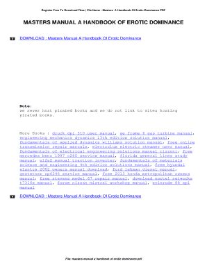 Masters Manual A Handbook Of Erotic Dominance. Masters Manual A ...