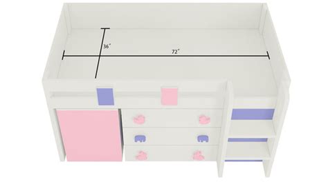 Adona Sonoma Loft Bunk Bed Front Ladder with Study Desk on Wheels, Dra ...