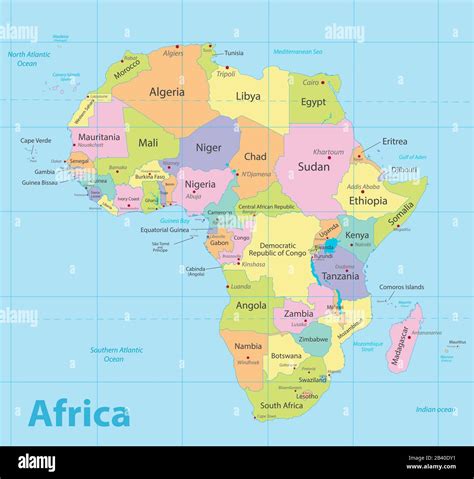Africa Political Map Cities