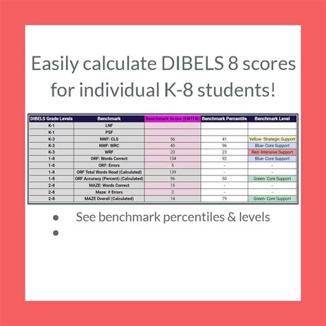 DIBELS Score Calculator for Individual Students - Etsy