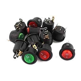 Alcoa Prime12pcs AC 110V-220V Green Red 2 Positions Round Boat Rocker ...