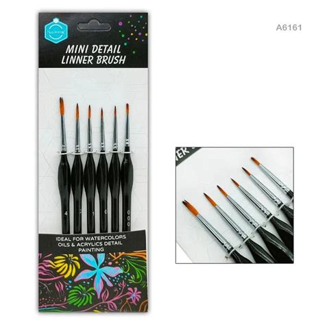 Ultra Fine Detail Liner Brush Set - 6 Precision Brushes- Pack of 1 ...