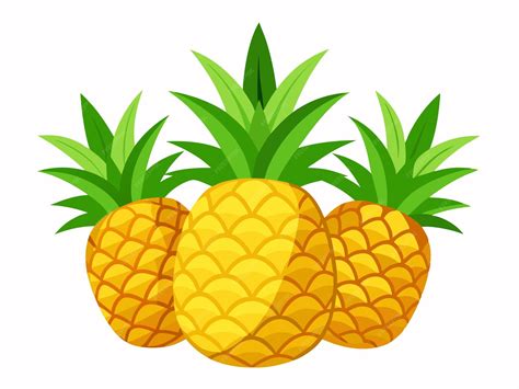 A cartoon of pineapples with pineapples on a white background | Premium ...