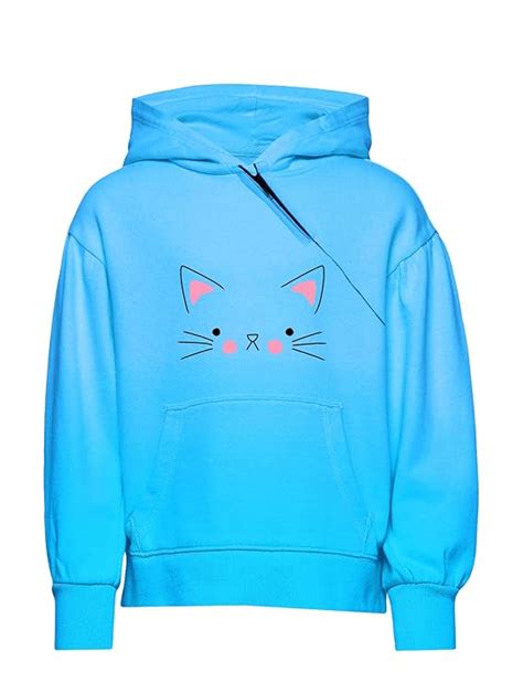 More & More Unisex-Child Cotton Hooded Neck Cat Printed Hoodie (Cat ...