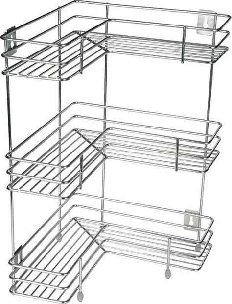 Oc9 Multipurpose Stainless Steel 3-Tier Corner Storage Rack/Shelf ...