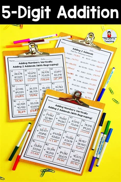 Image result for Five-Digit Addition Worksheet