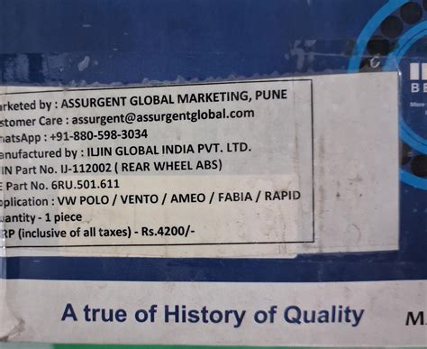 VW Polo, Vento, Ameo, Skoda Fabia, Rapid - Rear Wheel Hub ABS - IJ-112 ...