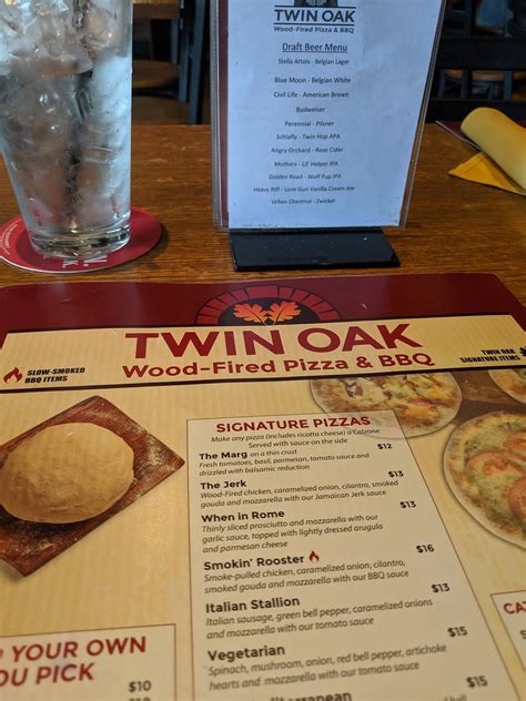 Menu at Twin Oak Wood Fired Pizza & BBQ, Brentwood