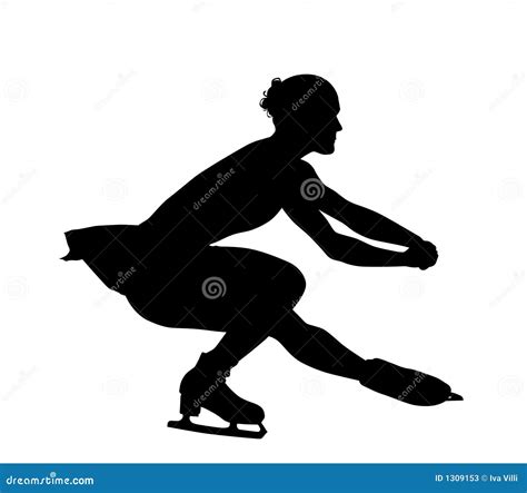 Figure skating silhouette stock illustration. Illustration of silhouette - 1309153