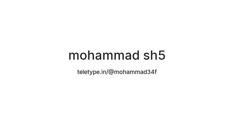 mohammad sh5 — Teletype