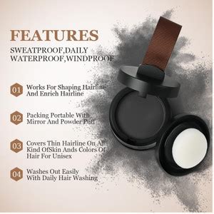 Latixmat Eyebrow Stamp Root Cover Up Hairline Powder , black - Price in ...