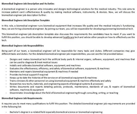 Biomedical Engineering Job Description 的图像结果