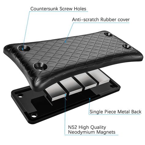 2-Pack Gun Magnet Mount, 50 Lbs Rating,Rubber Coated Gun Holder for ...