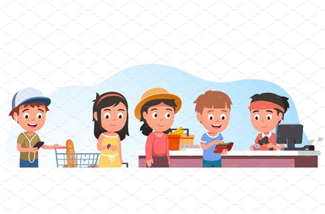 Kids Buy Food Cartoon 的图像结果