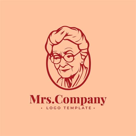 Elderly women portrait logo | Free Vector