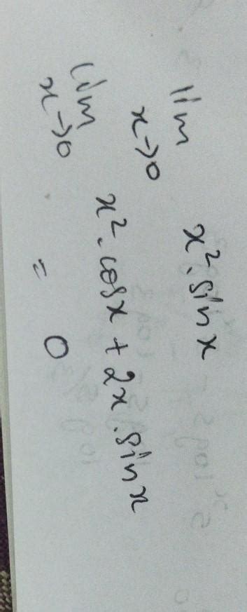 Find the value of lim x tends to 0 x^2sinx - Brainly.in