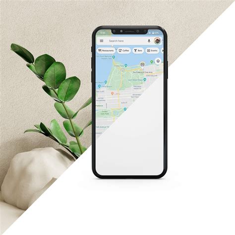 Free Google Map Mockup On Phone PSD Template - Mockup Den