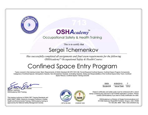 Confined Space Certificate Template, Web confined space training ...