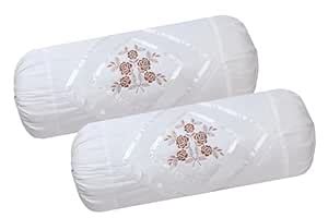 Rj Products ™ Flower Cotton Embroidery Bolsters Covers Set of 2 Piece ...