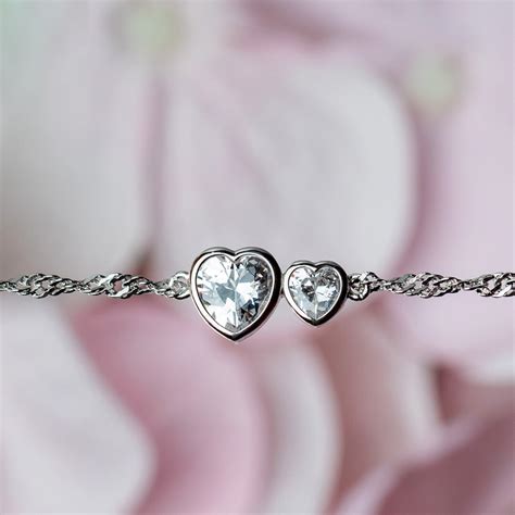 Father and Daughter Bracelet: Sterling Silver Father and Daughter Heart ...