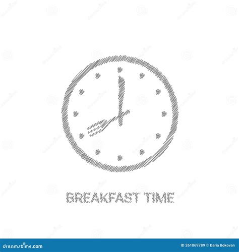 Breakfast Time Vector Icon Food Time on the Clock Stock Vector ...