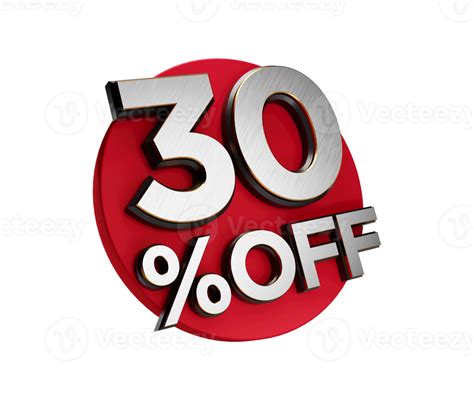 30 Percent off 3d Sign