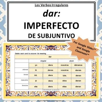 Dar (Subjunctive Imperfect) Conjugation | Spanish Irregular Verbs | Google