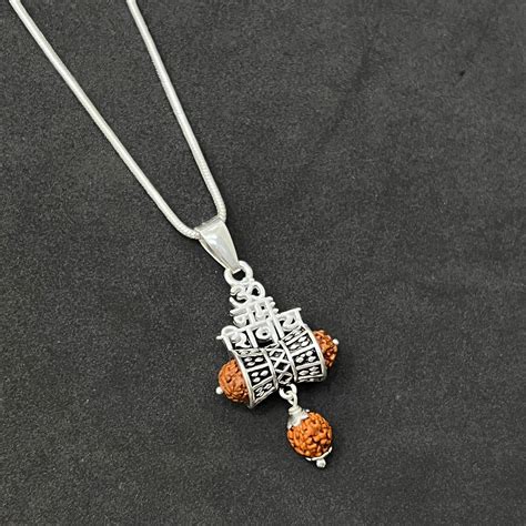 Silver OM Namaha Shivaya Rudraksh Pendant – Silver Store Chennai