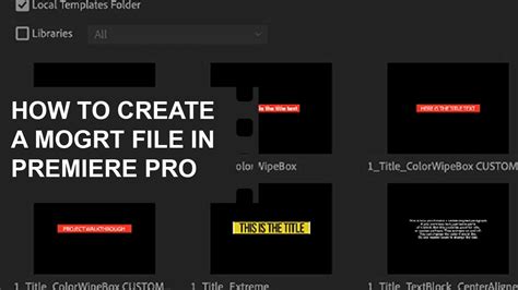 Image result for Mogrt File Tutorial