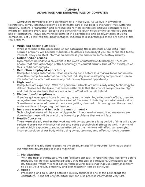 Image result for Computer Disadvantage Photo